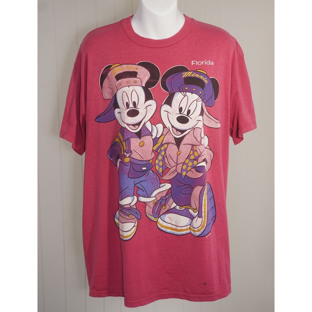 Sherry's Best Large Pink Mickey Minnie Florida Graphic T-Shirt Vintage
